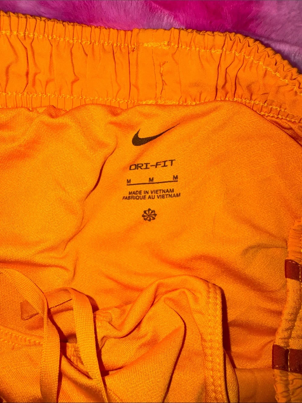 Nike Orange Athletic Shorts with Maroon Trim